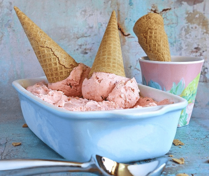No Churn Rhubarb Ice-Cream - Food Allergy Aware Training Team