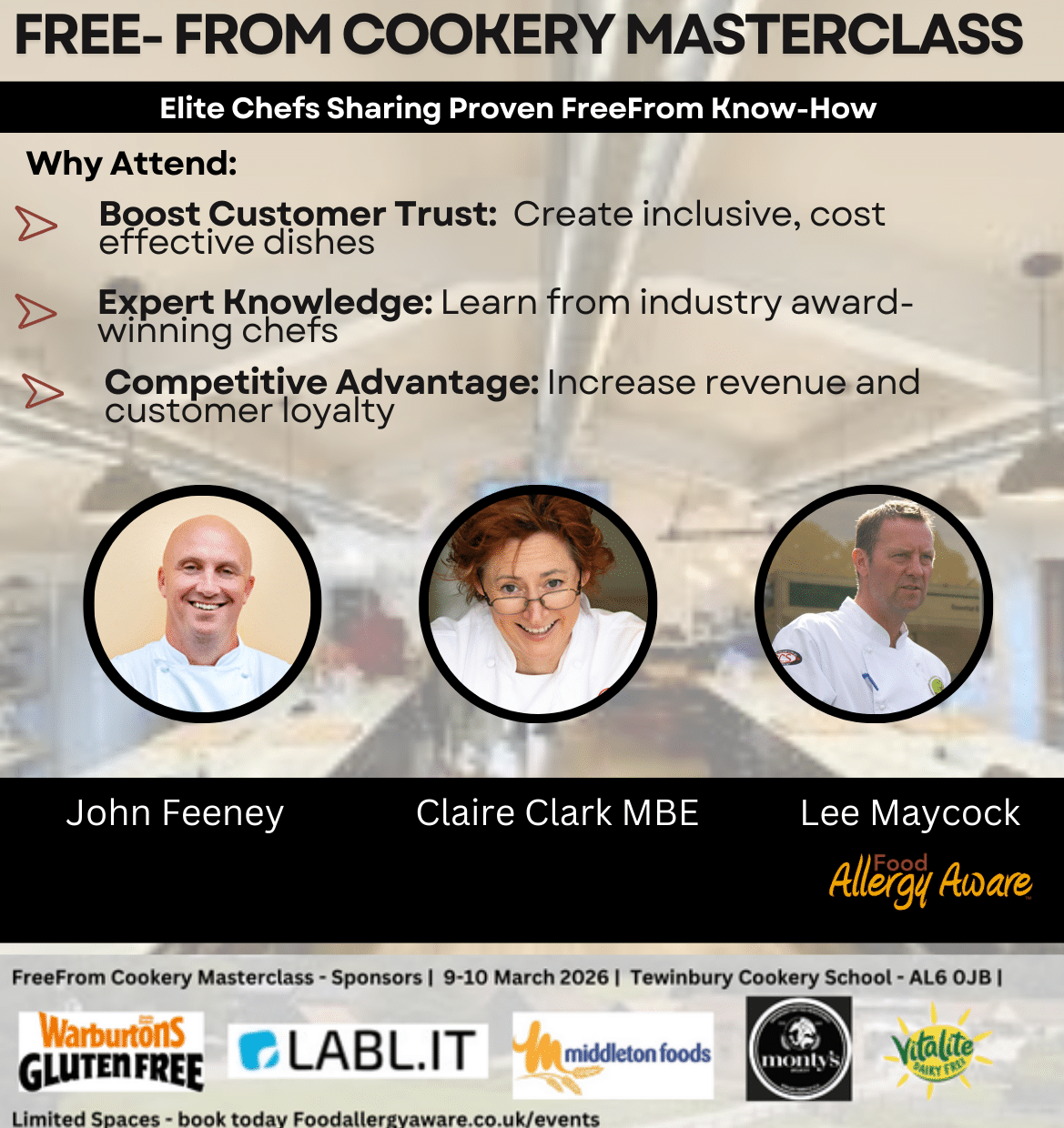 FreeFrom Cookery class 9-10 March Tewinbury, Claire Clark MBE, Lee <aycock & John feeney images 